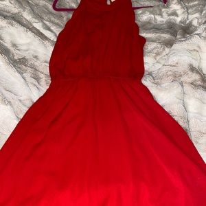 Halter Red Date Night Dress - Short